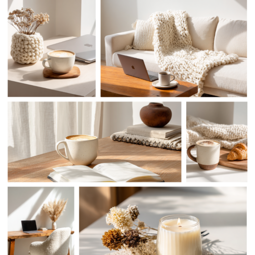 pack images workspace féminin soft morning