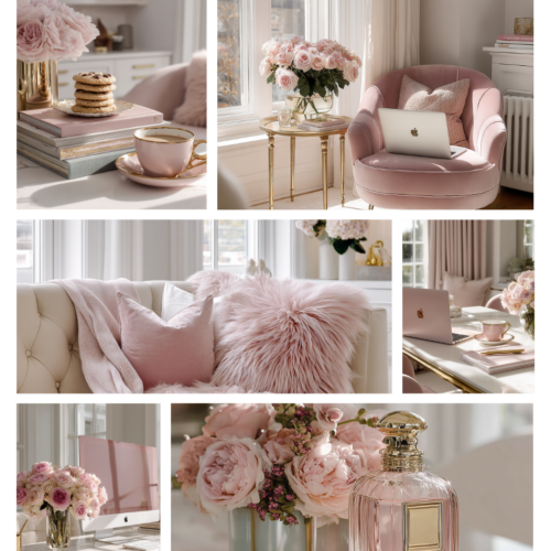 Soft pink workspace luxe - Pack 30 images