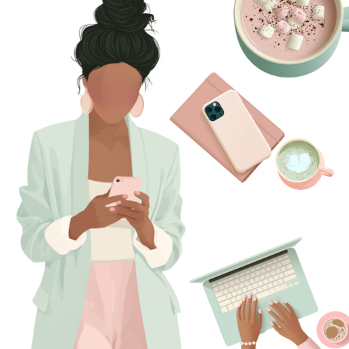 Pack illustrations rose & sauge